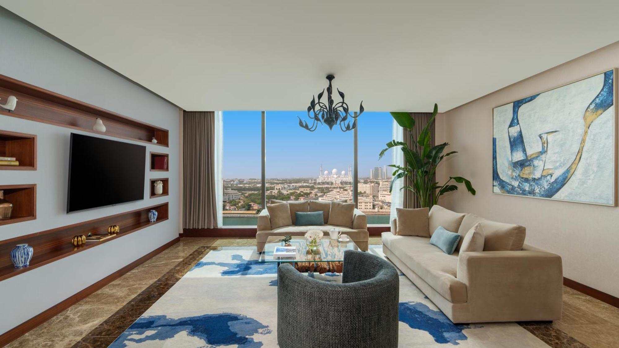 แฟร์ม้อนท์ แบบ ออล บาห์ร Hotel อาบูดาบี ภายนอก รูปภาพ A living room in a typical apartment